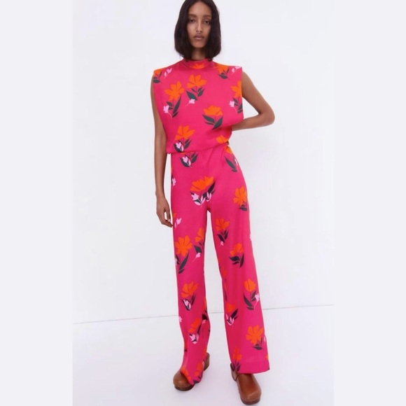 ZARA NWT NEW LONG PRINT JUMPSUIT EXTRA SMALL XS MEDIUM BLOGGER’S FAV 7824/017 - Picture 8 of 11
